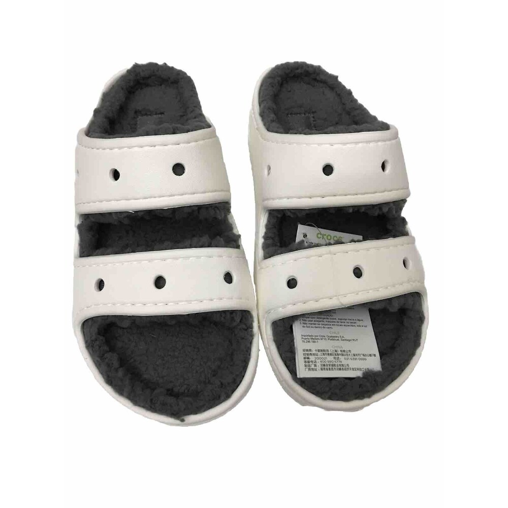 Crocs Classic Cozzy Comfort White Slip On Sandals Men’s 4 Women’s 6 - Picture 15 of 16